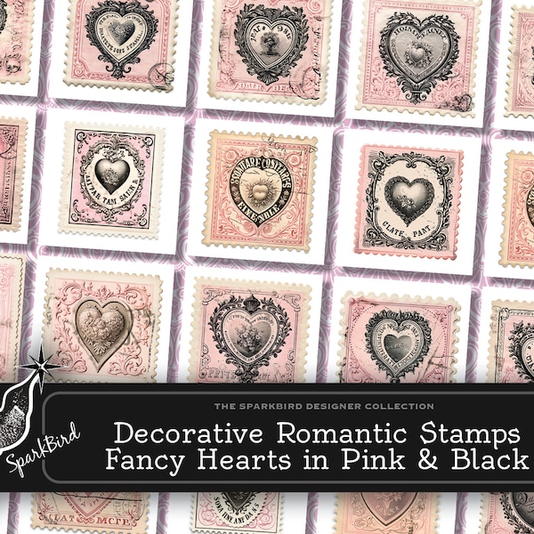 Wedding and Valentine Vintage Postage Stamps Printables