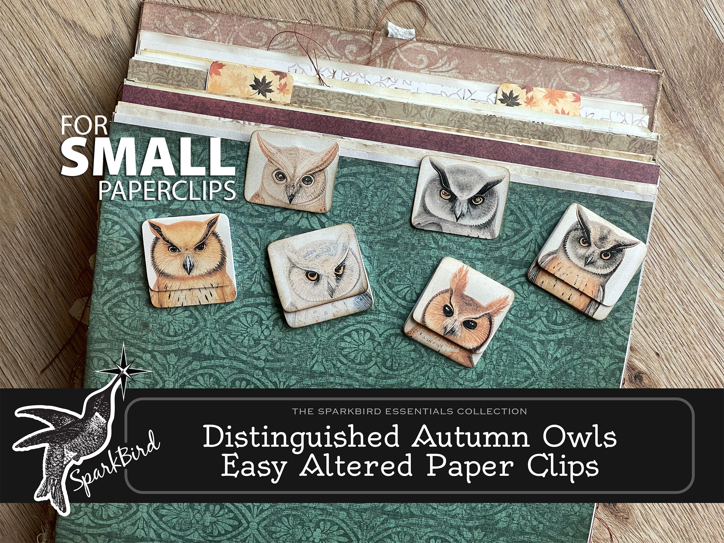 Autumn Owls. The Best Altered Paper Clips & Tabs for Journals and Planners. Easy Beginner DIY Sm