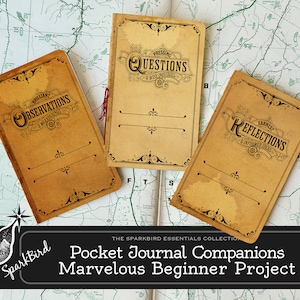 Vintage Design Pocket Companion Mini Notebook Insert für Junk Journals und Planer. Bleiben Sie organisiert oder halten Sie unterwegs Inspiration fest!