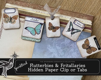 Perfect Butterfly Paper Clips and Tabs for Journals and Planners. Lovely DIY Download and Print Junk Journal Addon Embellishments