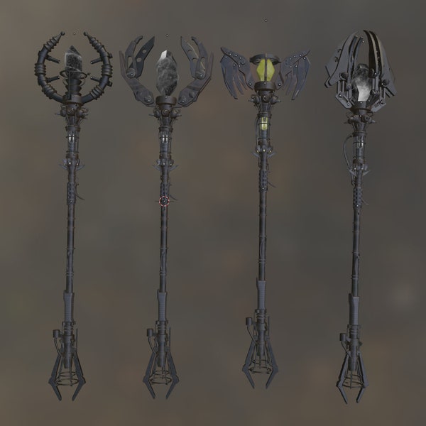 Call Of Duty Zombies All or single elemental staffs from the Origins map ( Fire, Wind, Ice, and Electric staff) -  3D Printed and painted