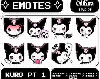 Kuro Bunny Emote Pack for Twitch/Discord/YouTube (Digital Download)