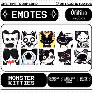 Gothic Black Cat Twitch Emotes: Spooky Streamer Emoji Pack