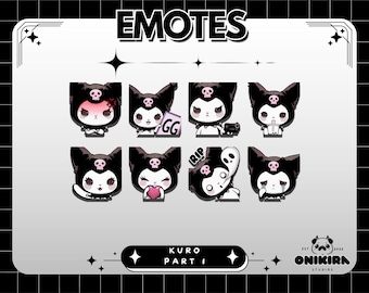 Kuro Bunny Emote Pack for Twitch/Discord/YouTube (Digital Download)