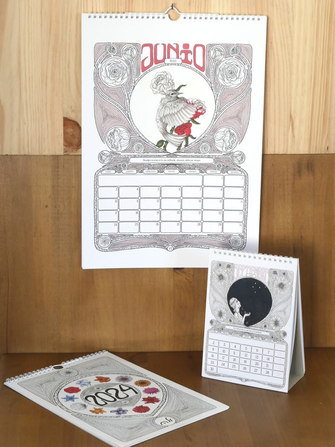 2024 Illustrated Calendar Etsy