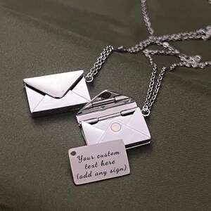 Collar con sobre y carta de amor / Collar con mensaje personalizado /