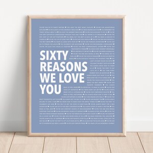 60 Things We Love About You Printable, Personalized 60th Birthday Gifts, Dad 60th Birthday Gifts, Thoughtful 60th Birthday Gift for Grandma