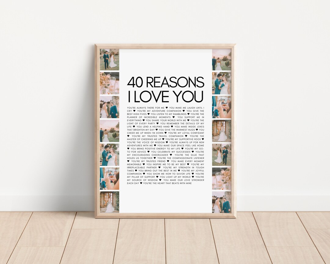 40 Things I Love About You 40th Birthday Gift for Men 40 Etsy