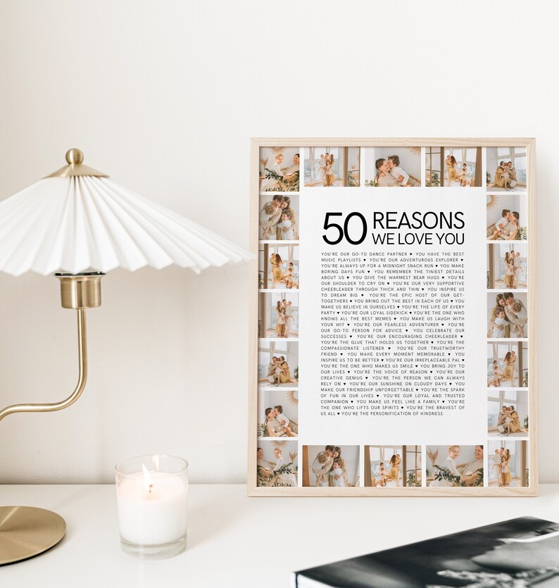 50 Reasons We Love You Printable, Mom 50th Birthday Gifts for Women ...
