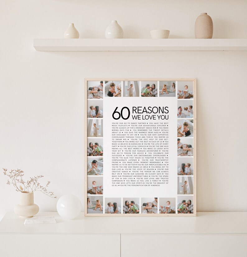 60 Things We Love About You Printable, 60 Year Old Birthday Gifts, Nana ...
