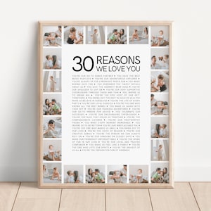 30 Reasons We Love You, Best Friend 30th Birthday Present, Last Minute Gift for 30th Birthday, 30 Things I Love About You