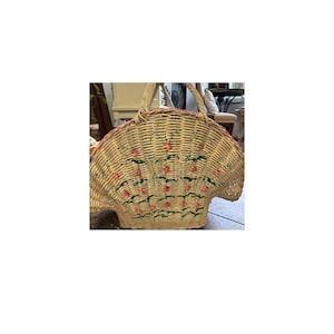 Vintage Painted Wicker Basket
