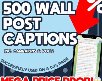 500 ondertitels voor muurposters voor het maken van content voor OnlyFans/Fansly/Adult