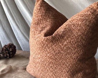 Örngott i terrakotta, extra mjuk kudde, ländryggskudde i bouclé, boho prydnadskudde, dold dragkedja, alla storlekar