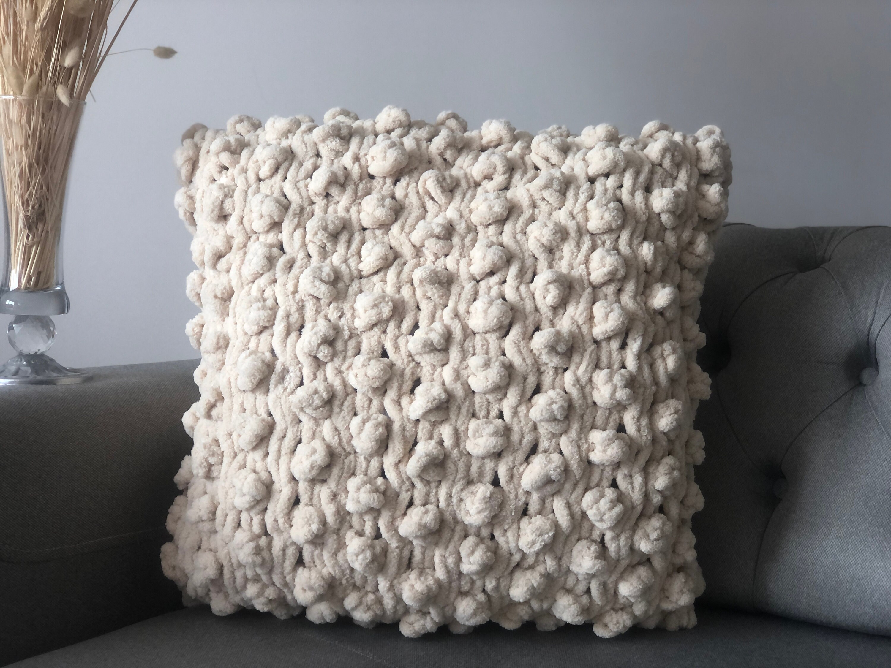 Knitting Pattern, Pillow Cover With Cables, Knit Flat