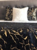 Black Gold Plush Bedspread, Handmade quilt, Plush cover, Bed throw, Sofa blanket, Plush Cover,Bedroom,Quilt for Living room