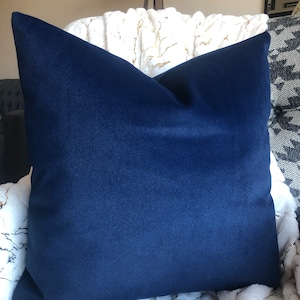 Luxury Navy Blue Velvet Pillow Cover Sofa, Soft Velvet Cushion,Decorative Pillow , Velvet Sham Covers,Lumbar Throw Pillow