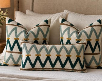 Cream Green Linen Throw Pillow Cover, Boucle Pillow Case, Cozy Pillow Cover, Decorative Pillow, Sofa Cushion Cover,Linen Lumbar Pillow Cover
