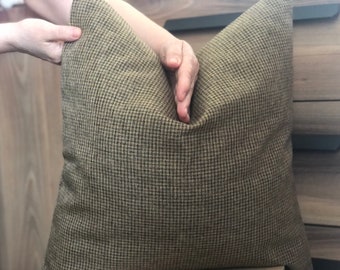 Brown Linen Pillow, Home Decor, Throw Pillow Cover, Lumbar Pillow, Decorative Pillow, Farmhouse Pillow, Woven Linen Pillow Case