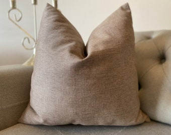 Bruin linnen sierkussenhoezen, decoratieve kussens voor bank in de woonkamer, massief linnen kussenhoes lendekussen, linnen aangepast kussen