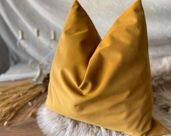 Luxus Senf Samtkissenbezug für Sofa, weiches Samtkissen, dekorativer Kissenbezug, lumbales Dekokissen