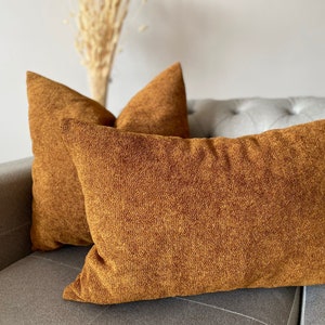 Tobacco Soft Boucle Pillow Covers, Boucle Throw Pillow for Couch, Boucle Fabric Pillow Case, Decorative Boucle Lumbar Pillow, Sofa Cushion