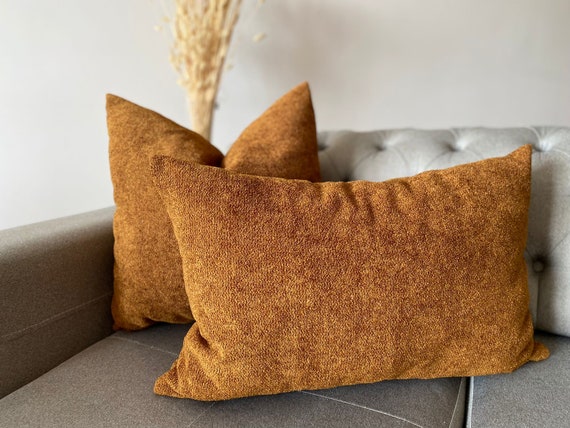 tobacco colored pillows Pillow Cover variations are to be expected Made in India Sashiko Organic Cotton Velvet 20x20 Camel Tan Throw Pillow Cover Mandioo Pack of 2 Cushion
