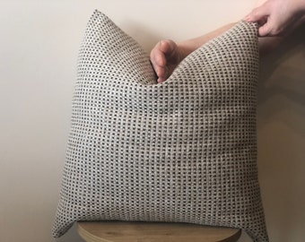 Brown and Beige Woven Linen All Sizes Pillow Cover, Linen Textured Thick Throw Pillow Cover for Couch, Long Lumbar Linen