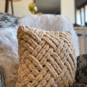 Grey Hand Knit Pillow Cover Chunky Hand Knit Pillow Cover Cable Knit Pillow Case Home Decorative Knitted Throw Pillow Etsy