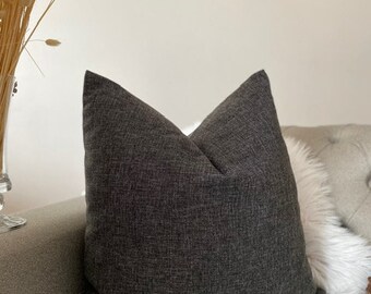 Grey Linen Throw Pillow Covers, Decorative Pillows for Livingroom Couch, Solid Linen Cushion Case Lumbar Pillow, Linen Custom Cushion
