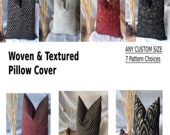 Geweven en getextureerde sierkussenhoezen; Fluwelen chenille-designerkussen, boho-huistextiel