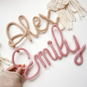 Name plate, lettering made of wool, children's room wall decoration, door sign, lettering name