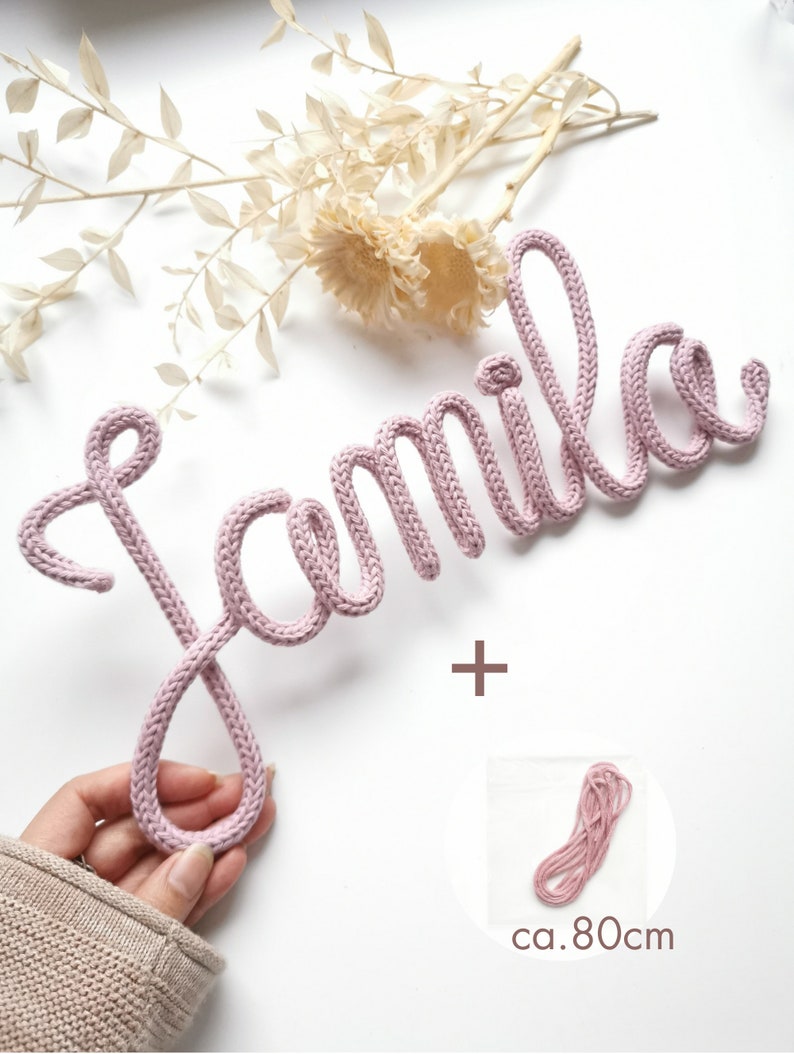 Name plate, lettering made of wool, children's room wall decoration, door sign, lettering name image 2