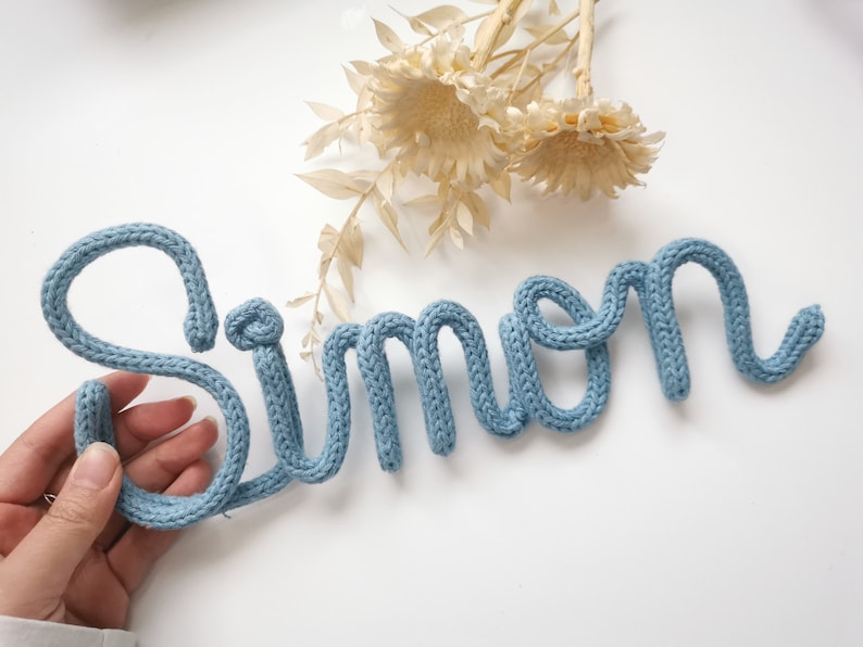 Name plate, lettering made of wool, children's room wall decoration, door sign, lettering name image 7