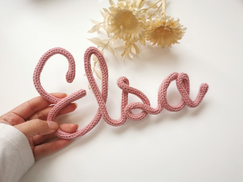Name plate, lettering made of wool, children's room wall decoration, door sign, lettering name image 9