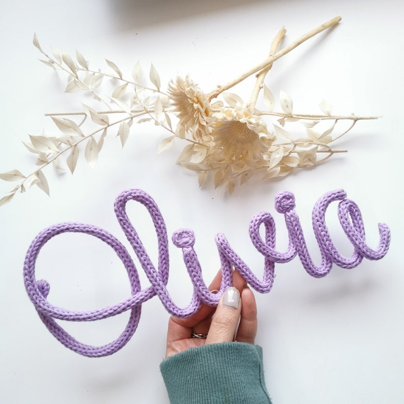 Name plate, lettering made of wool, children's room wall decoration, door sign, lettering name image 4