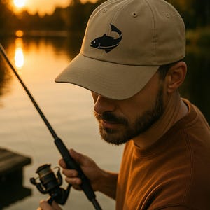 Fishing Dad Hat – Embroidered Fisherman Cap | Outdoor Gift for Men Who Love Fishing