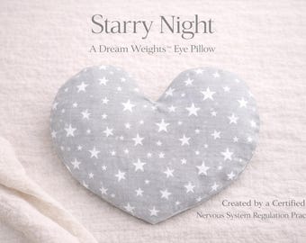Regalo de autocuidado para dormir y relajarse: Almohada con peso para los ojos con forma de corazón de lavanda orgánica – Dream Weights™