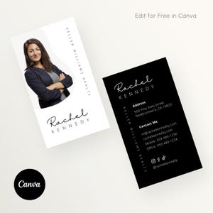 Modern Realtor Canva Business Card, Editable Realty Business Card Template, Clean Chic Editable Real Estate Business Card, Download to Print
