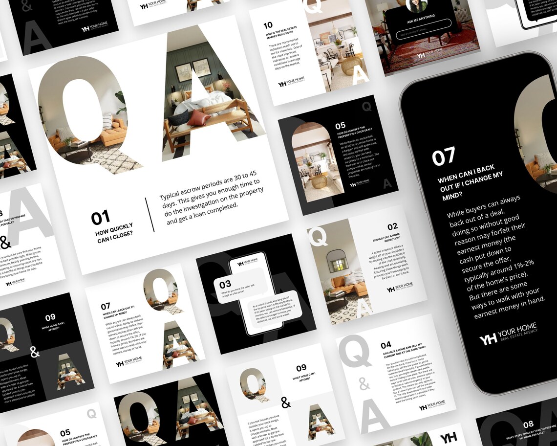 Real Estate Q and A Social Media Templates, Real Estate Social Media ...