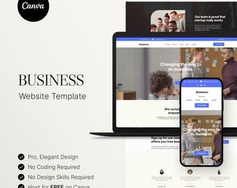 Business Website Vorlage, Moderne Business Website, Social Media Player Landing Page, Entrepreneur Coach Canva Website, Portfolio Vorlage