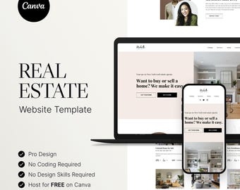 Elegante vastgoedwebsitesjabloon, modern makelaarsontwerp (canva)