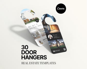 30 bundel luxe vastgoeddeurhangers, moderne vastgoedmarketing, vastgoeddeur kloppen, sjabloon bewerken in canvas, deurlabel landbouw