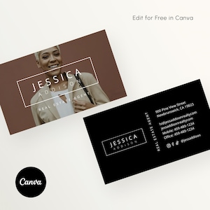 Modern Realtor Canva Business Card Template, Editable Realty Business Card, Clean Classy Editable Real Estate Business Card, DIY Printable