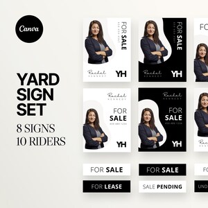 Real Estate Yard Sign Template, Modern For Sale Sign, Property Sign, Listing Sign Template, Canva Template, Real Estate Agent Yard Sign
