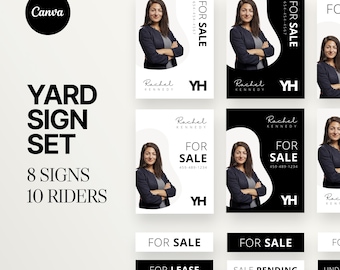 Real Estate Yard Sign Template, Modern For Sale Sign, Property Sign, Listing Sign Template, Canva Template, Real Estate Agent Yard Sign