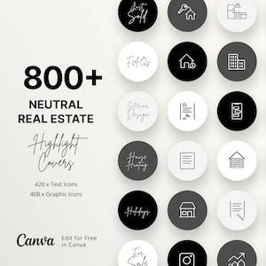 800 copertine neutre per storie Instagram immobiliari, copertine per reel Instagram immobiliari, copertine per agenti immobiliari Instagram, modifica in Canva