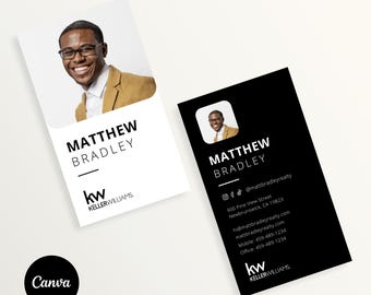 Realtor Canva Business Card, Editable Realty Business Card, Clean and Modern Editable Real Estate Business Card, Download and Print Realtor