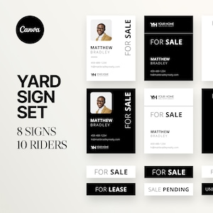 Real Estate Yard Signs, Modern For Sale Sign, Property Sign, Listing Sign Template, Canva Template, Editable, Minimalist