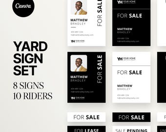 Real Estate Yard Signs, Modern For Sale Sign, Property Sign, Listing Sign Template, Canva Template, Editable, Minimalist
